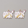 Golden Plated Alloy Enamel Pendants ENAM-WH0001-39G-05-1