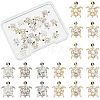 24Pcs 6 Styles Tortoise Zinc Alloy Cabochons MRMJ-OC0002-86-1