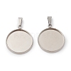 304 Stainless Steel Pendant Cabochon Settings STAS-I328-01G-P-1