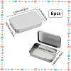 6Pcs Slide Top Tinplate Trinket Storage Boxes CON-SP0001-23F-2