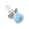 Acrylic & ABS Plastic Imitation Pearl Angel Pendants PALLOY-JF04466-02-4