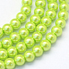 Baking Paint Pearlized Glass Pearl Round Bead Strands X-HY-Q330-8mm-66-1