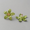 Iron & Alloy Enamel Flower Stud Earrings EJEW-WH0033-57E-2