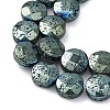 Electroplated Natural Lava Rock Beads Strands G-A256-F01-01G-2