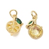 Brass Micro Pave Cubic Zirconia Charms ZIRC-G169-03G-1