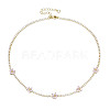 Cubic Zirconia Classic Tennis Necklace with Flower Links NJEW-N048-01F-1