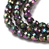Electroplate Glass Beads Strands GLAA-H021-01A-FP14-4