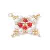 Glass Seed Beaded Star Pendants PALLOY-MZ01165-03-3