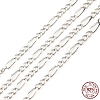 Anti-Tarnish Rhodium Plated 925 Sterling Silver Figaro Chains STER-F052-03P-3