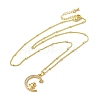 Brass Micro Pave Clear Cubic Zirconia Pendants Necklaces NJEW-K269-05G-04-2
