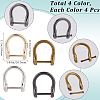 16pcs 4 Colors Alloy D-Ring Anchor Shackle Clasps FIND-GF0006-71-2