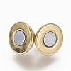 Brass Micro Pave Cubic Zirconia Magnetic Clasps with Loops ZIRC-L082-B-01-3