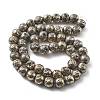 Electroplated Natural Lava Rock Beads Strands G-A251-E01-01F-1