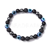 Round Gemstone Beaded Stretch Bracelets BJEW-JB11005-01-1