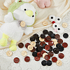 100Pcs 5 Colors 2-Hole Pearwood Buttons BUTT-HS0001-03-5