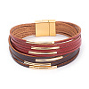 Two Tone Imitation Leather Multi-strand Bracelets for Women WGE2A7B-02-1