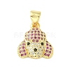 Brass Micro Pave Cubic Zirconia Charms ZIRC-F138-01G-1