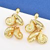 304 Stainless Steel Dangle Stud Earrings EJEW-P325-05G-G-1