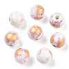 Floral Printed Porcelain Beads PORC-Q199-8mm-02-1