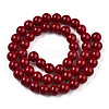 Opaque Solid Color Glass Beads Strands GLAA-T032-P8mm-05-3