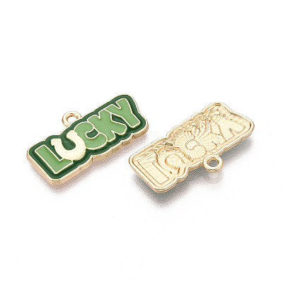 Saint Patrick's Day Alloy Enamel Pendants ENAM-T024-46A-G-1
