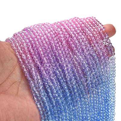 Transparent Painted Glass Beads Strands LS-DGLA-A034-T3mm-A08-1
