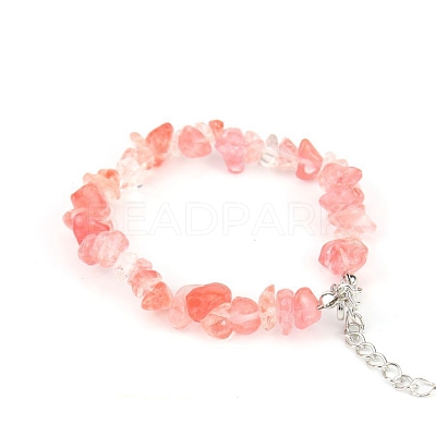 Synthetic Watermelon Stone Glass Bead Bracelets PW-WG11851-13-1