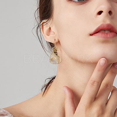 Eco-Friendly Heart Iron Pendants Dangle Earrings EJEW-PH01401-06-1