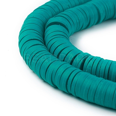 Flat Round Handmade Polymer Clay Beads CLAY-R067-8.0mm-07-1