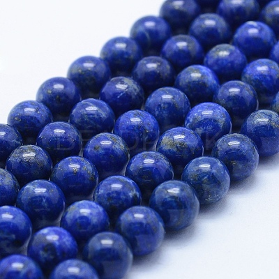 Natural Lapis Lazuli Beads Strands G-P342-01-8mm-AB-1