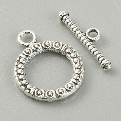 Tibetan Style Alloy Toggle Clasps FIND-CJC0017-21C-AS-1