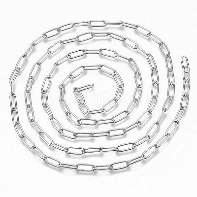 Non-Tarnish 304 Stainless Steel Paperclip Chains CHS-S006-JN957-1-A-1