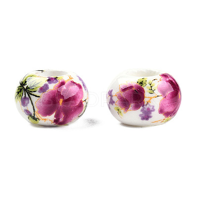 Handmade Porcelain European Beads X-CF262Y-1