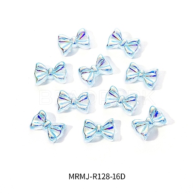 Electroplated Bowknot Resin Cabochons MRMJ-R128-16D-1