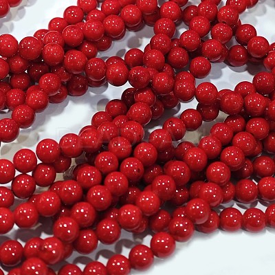 Natural Dyed Mashan Jade Gemstone Bead Strands X-G-R272-8mm-01-1