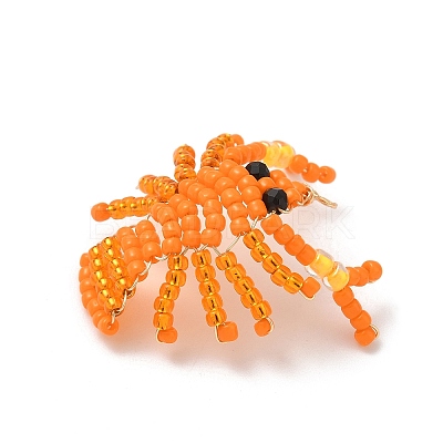 2Pcs 2 Colors Glass Seed Beaded Pendants PALLOY-MZ00903-1