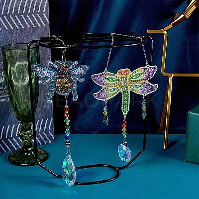2 Sets 2 Style DIY Diamond Painting Wind Chime Kits DIY-SZ0007-55-1