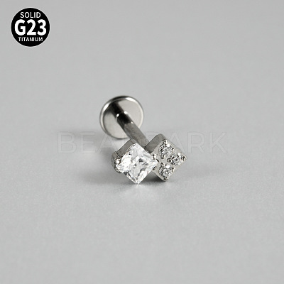 G23 Titanium Micro Pave Cubic Zirconia Cartilage Earrings WG0CACB-07-1