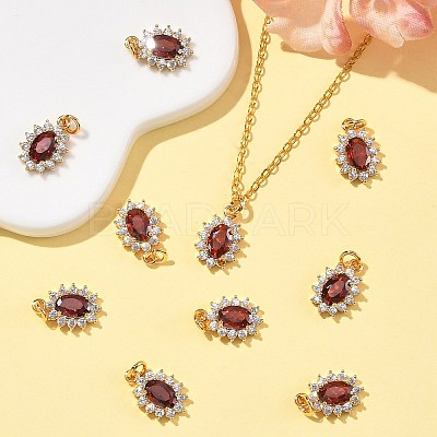 SHEGRACE Brass Micro Pave Cubic Zirconia Pendants XGRQ2O123-446F-G-1