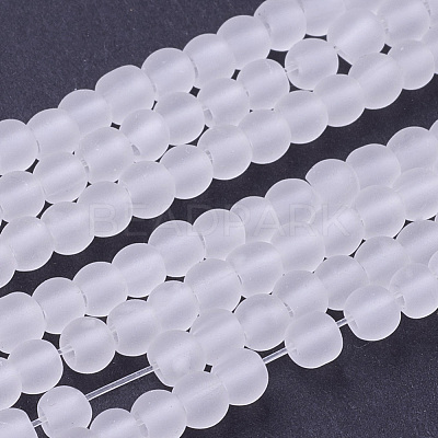 Baking Paint Transparent Glass Bead Strands GLAA-S031-4mm-13-1