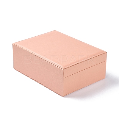 PU Imitation Leather Jewelry Organizer Box with Lock CON-P016-B02-1