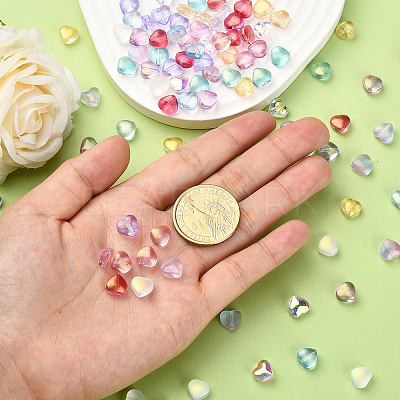 100Pcs 10 Colors Transparent Glass Beads GLAA-CJ0001-56-1