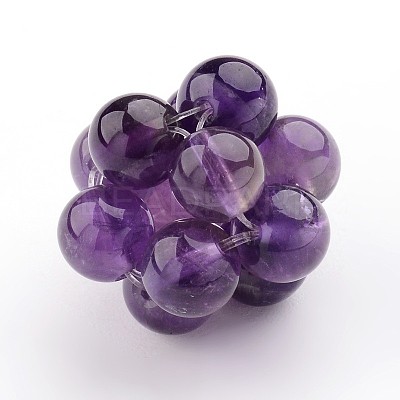 Natural Amethyst Woven Beads G-JF-6mm-04-1