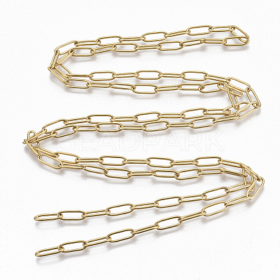 PVD Vacuum Plating 304 Stainless Steel Paperclip Chains CHS-S006-JN957-2-01-1