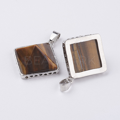 Natural Tiger Eye Pendants G-E442-02D-1