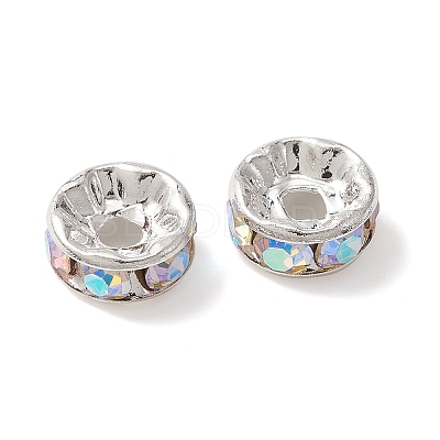 Brass Rhinestone Spacer Beads RB-YW0001-04D-02S-1