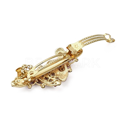 Alloy Rhinestone Enamel Hair Barrettes OHAR-B006-01G-03-1