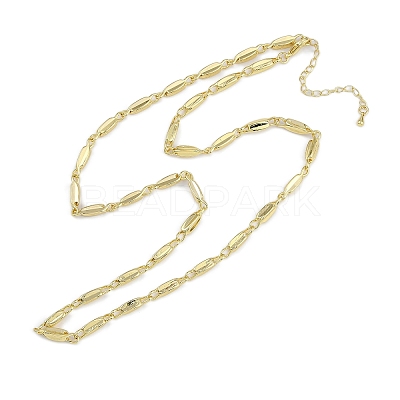 Rack Plating Brass Oval Link Chain Necklaces for Women NJEW-K382-16C-G-1