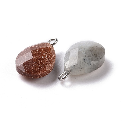 Natural & Synthetic Mixed Gemstone Pendants G-M395-05-1