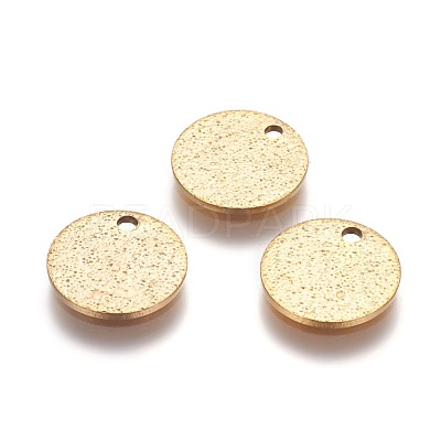 Ion Plating(IP) 304 Stainless Steel Textured Pendants STAS-I098-01-10mm-G-1